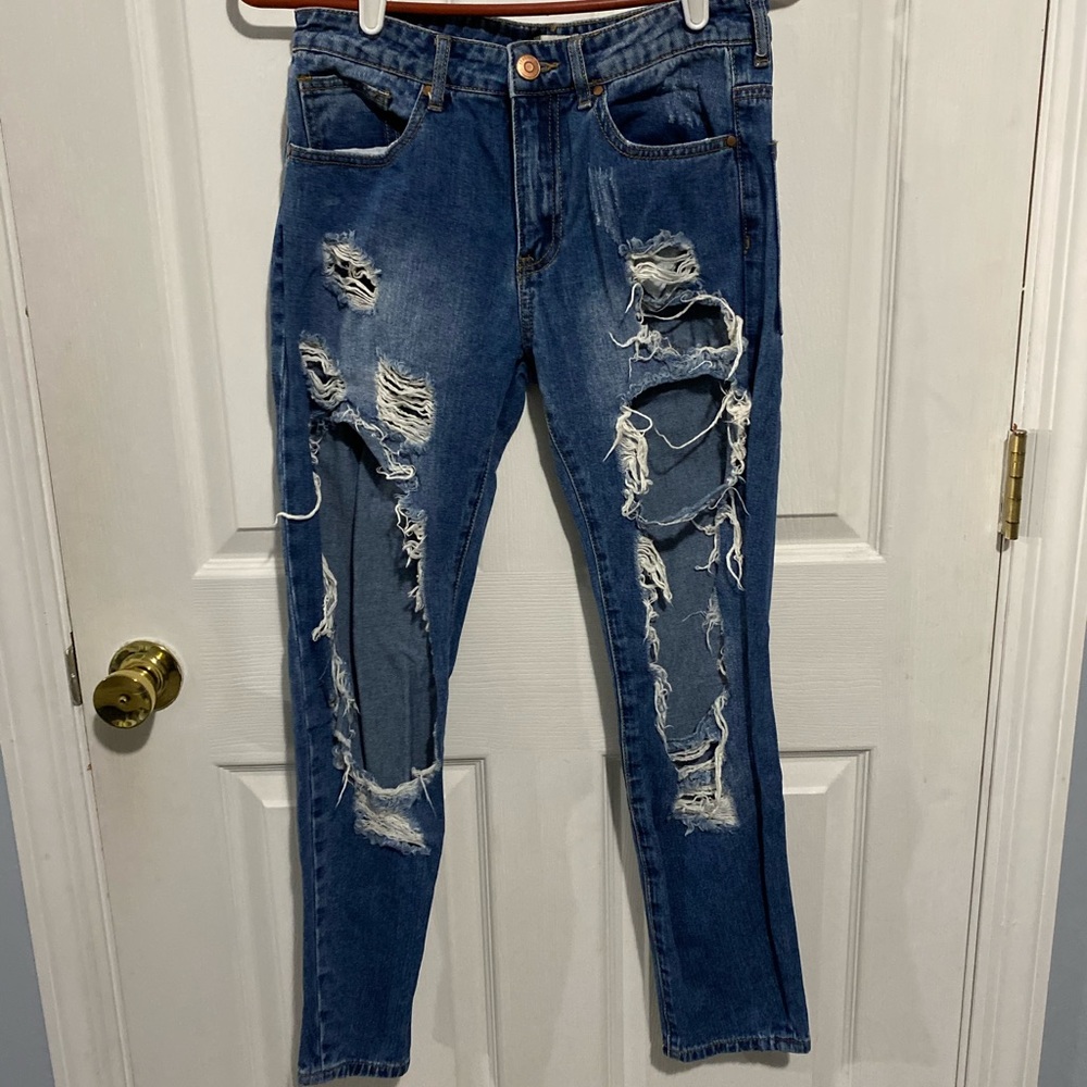 Distressed Denim Jean